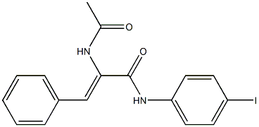 (Z)-2-(acetylamino)-N-(4-iodophenyl)-3-phenyl-2-propenamide Struktur