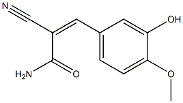 (Z)-2-cyano-3-(3-hydroxy-4-methoxyphenyl)-2-propenamide Struktur