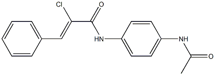 (Z)-N-[4-(acetylamino)phenyl]-2-chloro-3-phenyl-2-propenamide Struktur