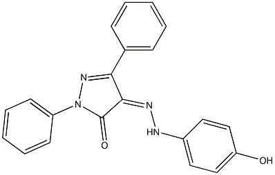 1,3-diphenyl-1H-pyrazole-4,5-dione 4-[N-(4-hydroxyphenyl)hydrazone] Struktur