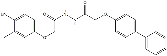 2-([1,1'-biphenyl]-4-yloxy)-N'-[2-(4-bromo-3-methylphenoxy)acetyl]acetohydrazide Struktur