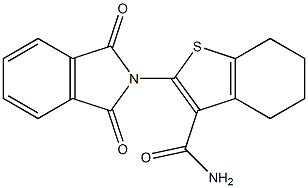 2-(1,3-dioxo-1,3-dihydro-2H-isoindol-2-yl)-4,5,6,7-tetrahydro-1-benzothiophene-3-carboxamide Struktur