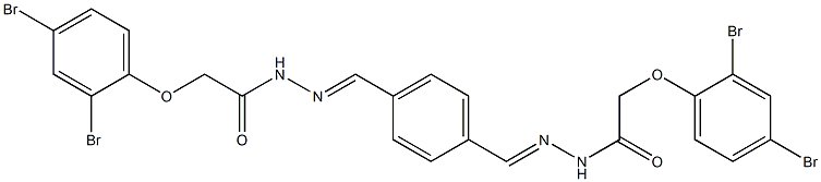 2-(2,4-dibromophenoxy)-N'-{(E)-[4-({(E)-2-[2-(2,4-dibromophenoxy)acetyl]hydrazono}methyl)phenyl]methylidene}acetohydrazide Struktur