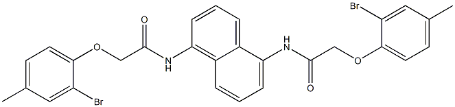 2-(2-bromo-4-methylphenoxy)-N-(5-{[2-(2-bromo-4-methylphenoxy)acetyl]amino}-1-naphthyl)acetamide Struktur