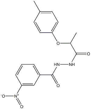 2-(4-methylphenoxy)-N'-(3-nitrobenzoyl)propanohydrazide Struktur