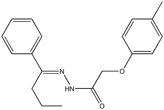 2-(4-methylphenoxy)-N'-[(E)-1-phenylbutylidene]acetohydrazide Struktur