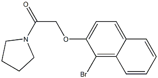 2-[(1-bromo-2-naphthyl)oxy]-1-(1-pyrrolidinyl)-1-ethanone Struktur