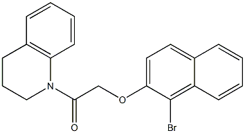 2-[(1-bromo-2-naphthyl)oxy]-1-[3,4-dihydro-1(2H)-quinolinyl]-1-ethanone Struktur