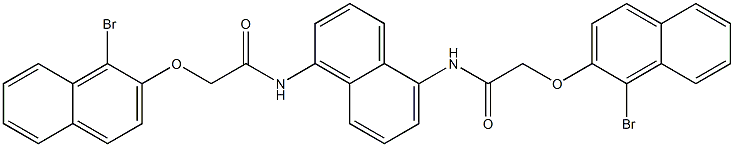 2-[(1-bromo-2-naphthyl)oxy]-N-[5-({2-[(1-bromo-2-naphthyl)oxy]acetyl}amino)-1-naphthyl]acetamide Struktur