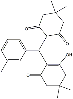 2-[(2-hydroxy-4,4-dimethyl-6-oxo-1-cyclohexen-1-yl)(3-methylphenyl)methyl]-5,5-dimethyl-1,3-cyclohexanedione Struktur