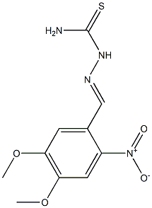 2-[(E)-(4,5-dimethoxy-2-nitrophenyl)methylidene]-1-hydrazinecarbothioamide Struktur