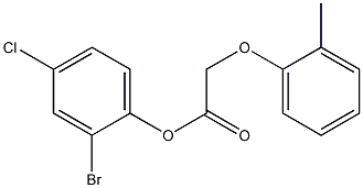 2-bromo-4-chlorophenyl 2-(2-methylphenoxy)acetate Struktur