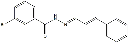 3-bromo-N'-[(Z,2E)-1-methyl-3-phenyl-2-propenylidene]benzohydrazide Struktur