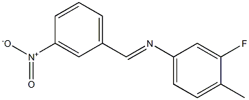 N-(3-fluoro-4-methylphenyl)-N-[(E)-(3-nitrophenyl)methylidene]amine Struktur