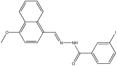 3-iodo-N'-[(E)-(4-methoxy-1-naphthyl)methylidene]benzohydrazide Struktur