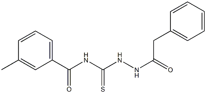 3-methyl-N-{[2-(2-phenylacetyl)hydrazino]carbothioyl}benzamide Struktur