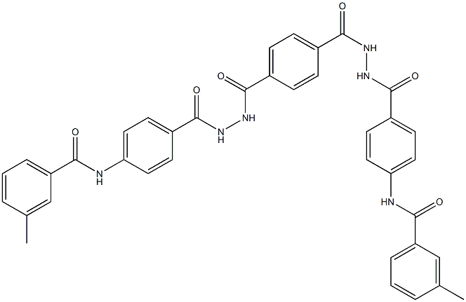 3-methyl-N-{4-[(2-{4-[(2-{4-[(3-methylbenzoyl)amino]benzoyl}hydrazino)carbonyl]benzoyl}hydrazino)carbonyl]phenyl}benzamide Struktur