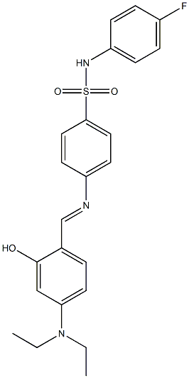 4-({(E)-[4-(diethylamino)-2-hydroxyphenyl]methylidene}amino)-N-(4-fluorophenyl)benzenesulfonamide Struktur