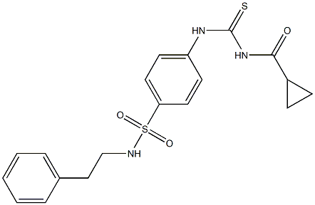 4-({[(cyclopropylcarbonyl)amino]carbothioyl}amino)-N-phenethylbenzenesulfonamide Struktur