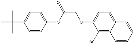 4-(tert-butyl)phenyl 2-[(1-bromo-2-naphthyl)oxy]acetate Struktur