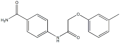 4-{[2-(3-methylphenoxy)acetyl]amino}benzamide Struktur