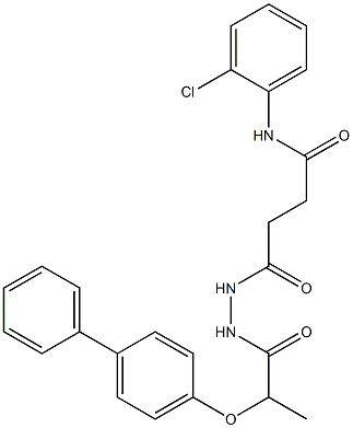 4-{2-[2-([1,1'-biphenyl]-4-yloxy)propanoyl]hydrazino}-N-(2-chlorophenyl)-4-oxobutanamide Struktur