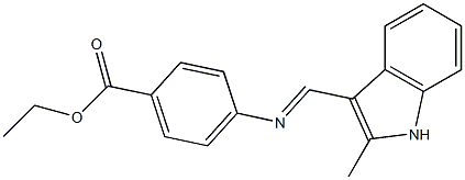 ethyl 4-{[(E)-(2-methyl-1H-indol-3-yl)methylidene]amino}benzoate Struktur