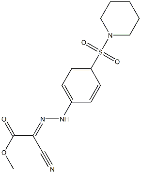 methyl 2-cyano-2-{(E)-2-[4-(1-piperidinylsulfonyl)phenyl]hydrazono}acetate Struktur