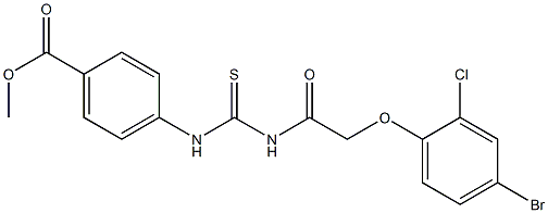 methyl 4-[({[2-(4-bromo-2-chlorophenoxy)acetyl]amino}carbothioyl)amino]benzoate Struktur