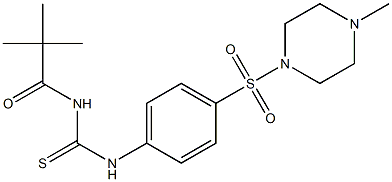 N-(2,2-dimethylpropanoyl)-N'-{4-[(4-methyl-1-piperazinyl)sulfonyl]phenyl}thiourea Struktur