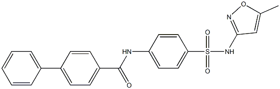 N-(4-{[(5-methyl-3-isoxazolyl)amino]sulfonyl}phenyl)[1,1'-biphenyl]-4-carboxamide Struktur