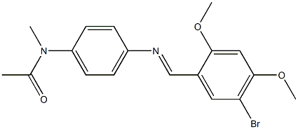 N-(4-{[(E)-(5-bromo-2,4-dimethoxyphenyl)methylidene]amino}phenyl)-N-methylacetamide Struktur