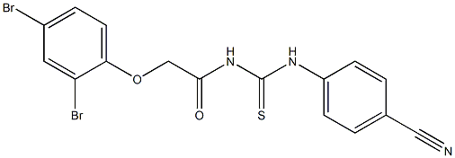 N-(4-cyanophenyl)-N'-[2-(2,4-dibromophenoxy)acetyl]thiourea Struktur