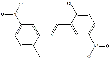 N-[(E)-(2-chloro-5-nitrophenyl)methylidene]-N-(2-methyl-5-nitrophenyl)amine Struktur