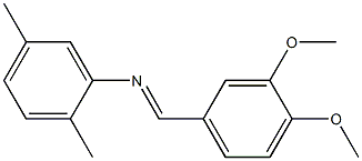 N-[(E)-(3,4-dimethoxyphenyl)methylidene]-N-(2,5-dimethylphenyl)amine Struktur