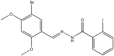 N'-[(E)-(5-bromo-2,4-dimethoxyphenyl)methylidene]-2-iodobenzohydrazide Struktur