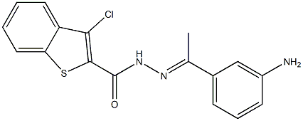 N'-[(E)-1-(3-aminophenyl)ethylidene]-3-chloro-1-benzothiophene-2-carbohydrazide Struktur