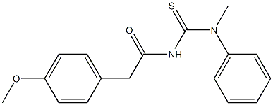 N'-[2-(4-methoxyphenyl)acetyl]-N-methyl-N-phenylthiourea Struktur