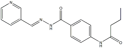 N-[4-({2-[(E)-3-pyridinylmethylidene]hydrazino}carbonyl)phenyl]butanamide Struktur