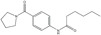 N-[4-(1-pyrrolidinylcarbonyl)phenyl]hexanamide Struktur