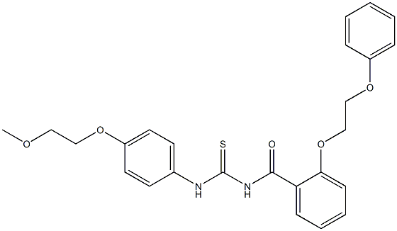 N-[4-(2-methoxyethoxy)phenyl]-N'-[2-(2-phenoxyethoxy)benzoyl]thiourea Struktur