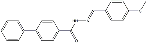 N'-{(E)-[4-(methylsulfanyl)phenyl]methylidene}[1,1'-biphenyl]-4-carbohydrazide Struktur