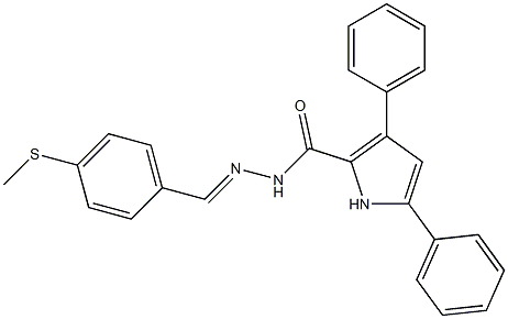 N'-{(E)-[4-(methylsulfanyl)phenyl]methylidene}-3,5-diphenyl-1H-pyrrole-2-carbohydrazide Struktur