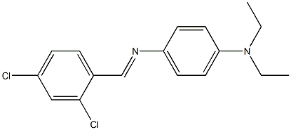 N-[(E)-(2,4-dichlorophenyl)methylidene]-N-[4-(diethylamino)phenyl]amine Struktur