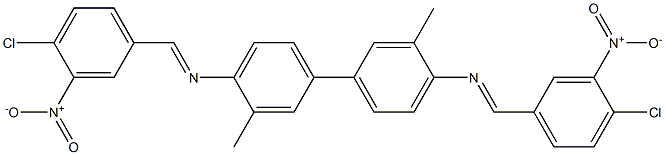 N-[(E)-(4-chloro-3-nitrophenyl)methylidene]-N-(4'-{[(E)-(4-chloro-3-nitrophenyl)methylidene]amino}-3,3'-dimethyl[1,1'-biphenyl]-4-yl)amine Struktur