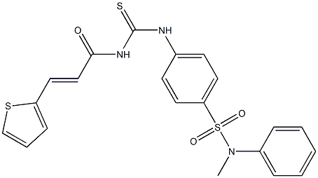 N-methyl-N-phenyl-4-[({[(E)-3-(2-thienyl)-2-propenoyl]amino}carbothioyl)amino]benzenesulfonamide Struktur