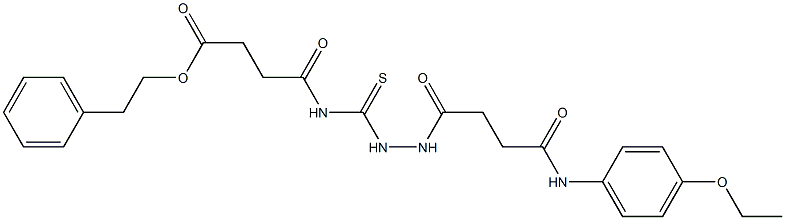 phenethyl 4-[({2-[4-(4-ethoxyanilino)-4-oxobutanoyl]hydrazino}carbothioyl)amino]-4-oxobutanoate Struktur