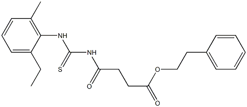 phenethyl 4-{[(2-ethyl-6-methylanilino)carbothioyl]amino}-4-oxobutanoate Struktur