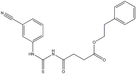 phenethyl 4-{[(3-cyanoanilino)carbothioyl]amino}-4-oxobutanoate Struktur