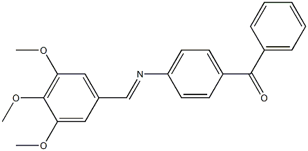 phenyl(4-{[(E)-(3,4,5-trimethoxyphenyl)methylidene]amino}phenyl)methanone Struktur